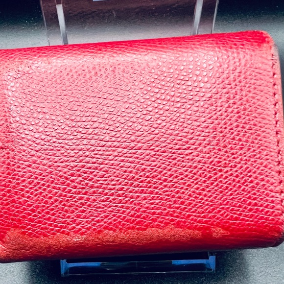 Fendi Calf Leather F Logo Barola Red Micro Trifold Wallet, model 8M0395 - Picture 2 of 13